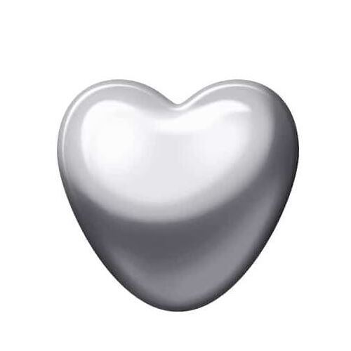 Cassette Studs Silver Solid Shape Plain Heart