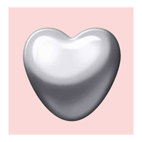 Mount Studs Silver Solid Shape Plain Heart