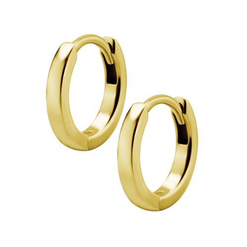 Gold Steel Hoop Earrings 20 Gauge - 10mm